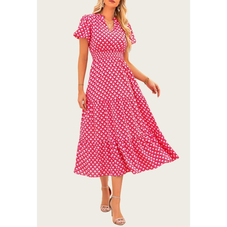 PRETTYGARDEN Women's Floral Boho Maxi Dress – Smocked V-Neck Puff Sleeve Summer Beach Dress extra image