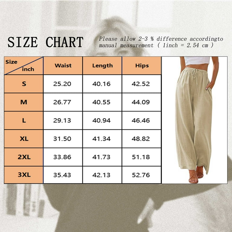 TEMOFON Women's Wide Leg Linen Pants - Flowy Palazzo Summer Trousers with Pockets & Drawstring | | AmazPromo