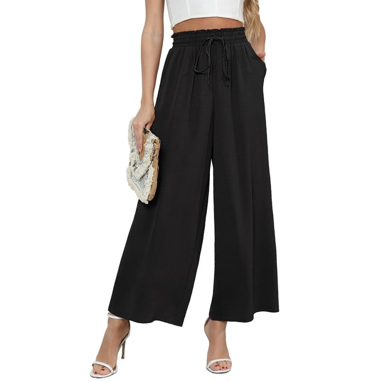 Uvplove Women's Palazzo Pants with Pockets – High Waist Wide Leg Summer Lounge Trousers | Flowy Ligh | AmazPromo