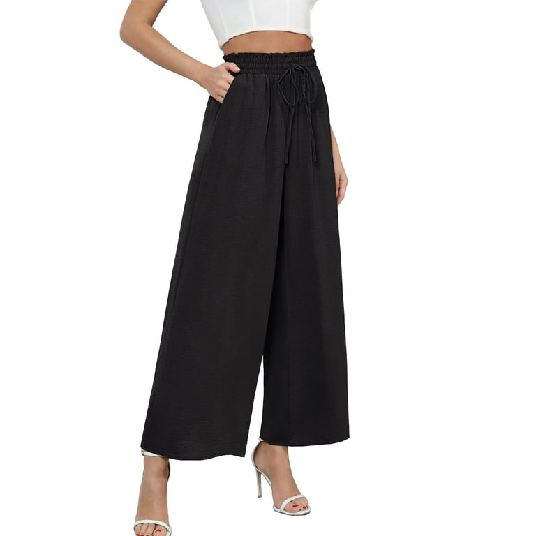 Uvplove Women's Palazzo Pants with Pockets – High Waist Wide Leg Summer Lounge Trousers | Flowy Ligh | AmazPromo