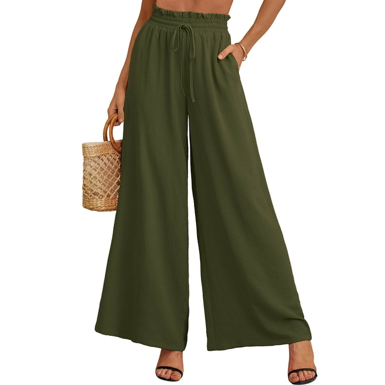 Uvplove Women's Palazzo Pants with Pockets – High Waist Wide Leg Summer Lounge Trousers | Flowy Ligh | AmazPromo
