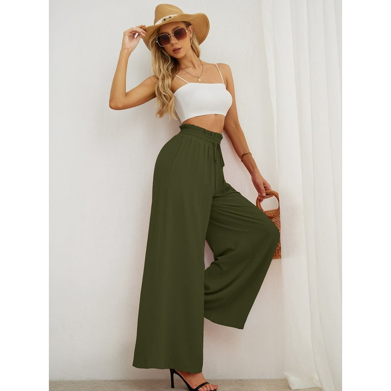 Uvplove Women's Palazzo Pants with Pockets – High Waist Wide Leg Summer Lounge Trousers | Flowy Ligh | AmazPromo