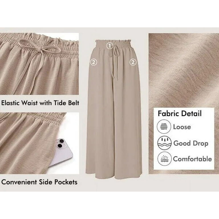Uvplove Women's Palazzo Pants with Pockets – High Waist Wide Leg Summer Lounge Trousers | Flowy Ligh extra image