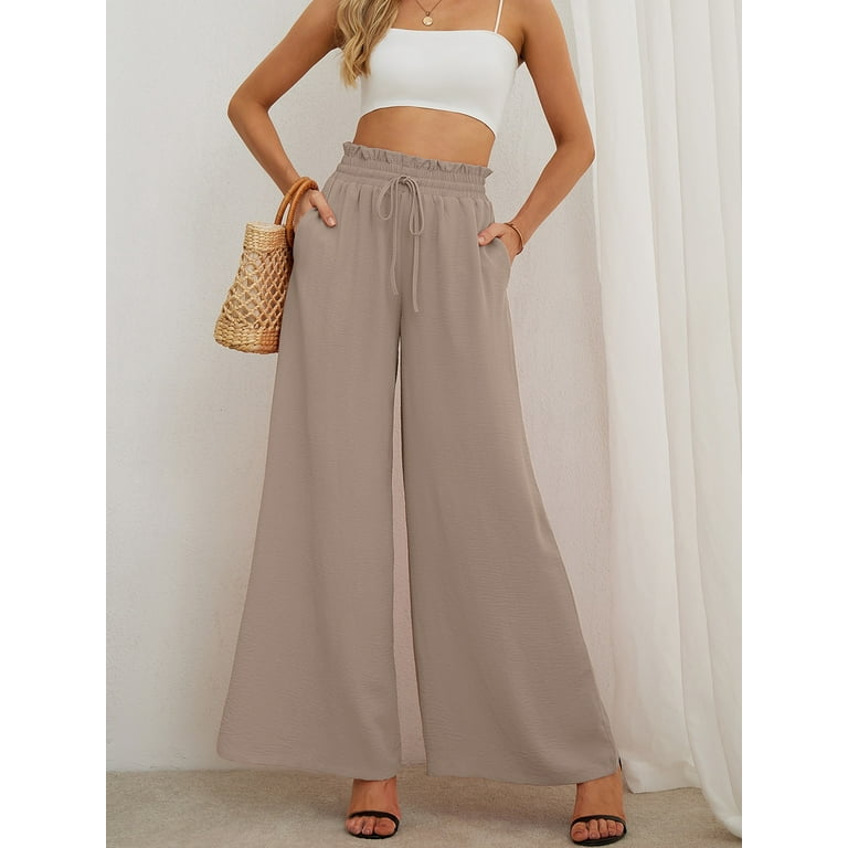 SHOWMALL Women’s Wide Leg Palazzo Pants – High Waist Casual Lounge Trousers with Pockets – Lightweig extra image