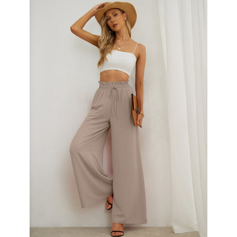 SHOWMALL Women’s Wide Leg Palazzo Pants – High Waist Casual Lounge Trousers with Pockets – Lightweig extra image