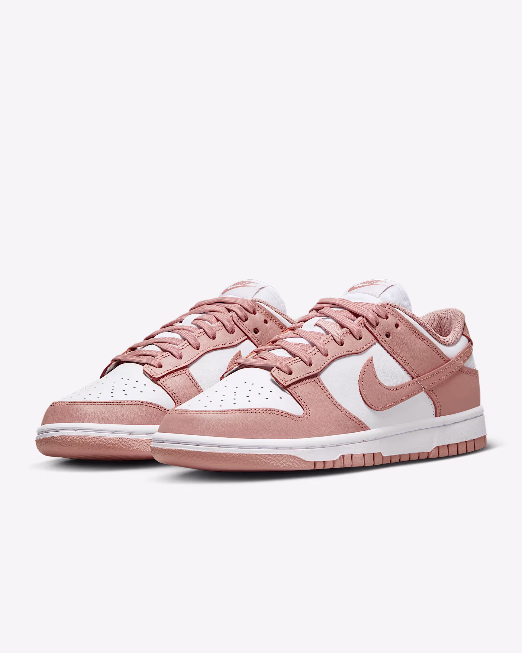 Nike Dunk Low – White/Rose Whisper | Women’s Classic ’80s Style Basketball Sneaker | AmazPromo