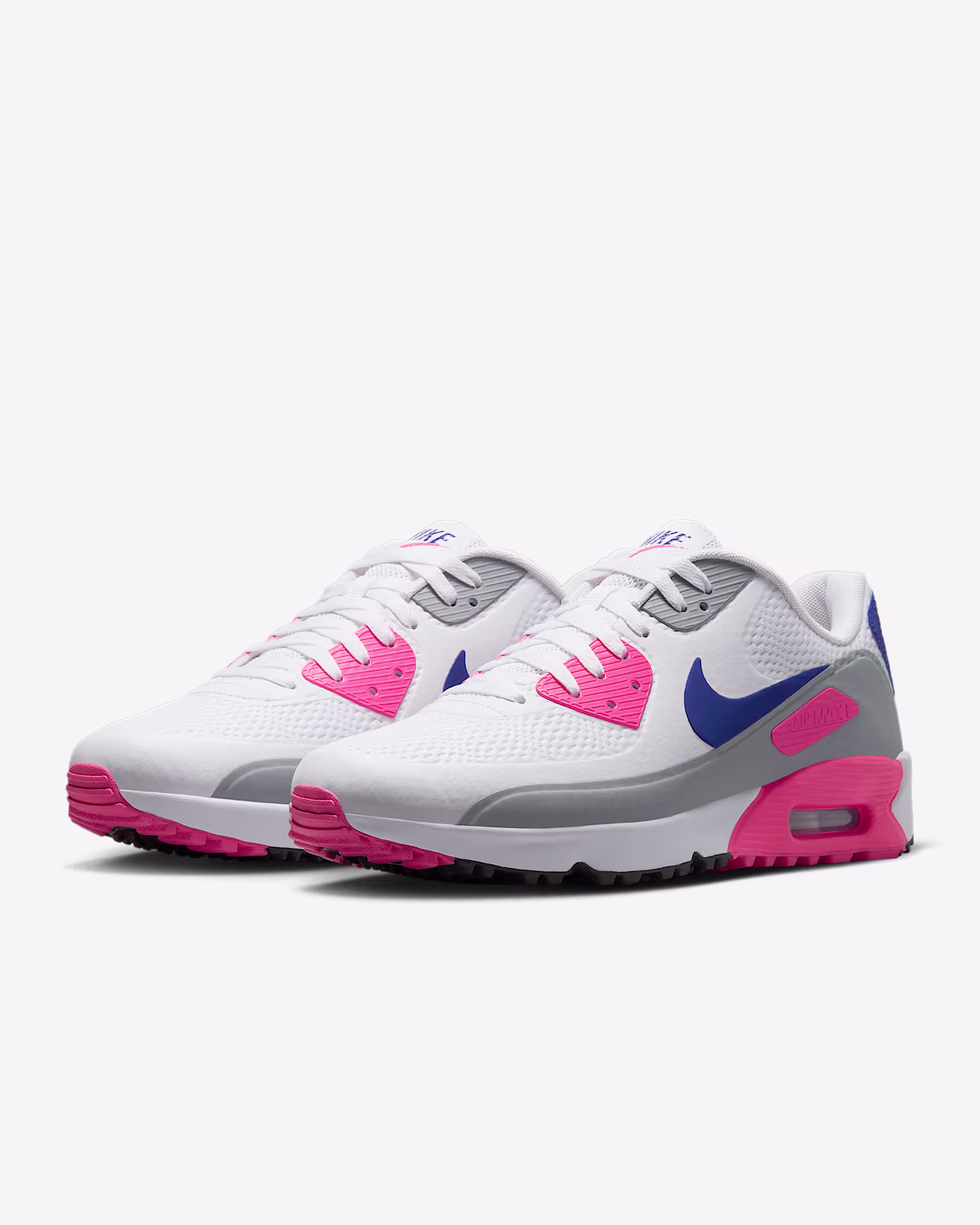 Nike Air Max 90 Golf – Waterproof Golf Shoes for Women | White/Laser Pink | AmazPromo