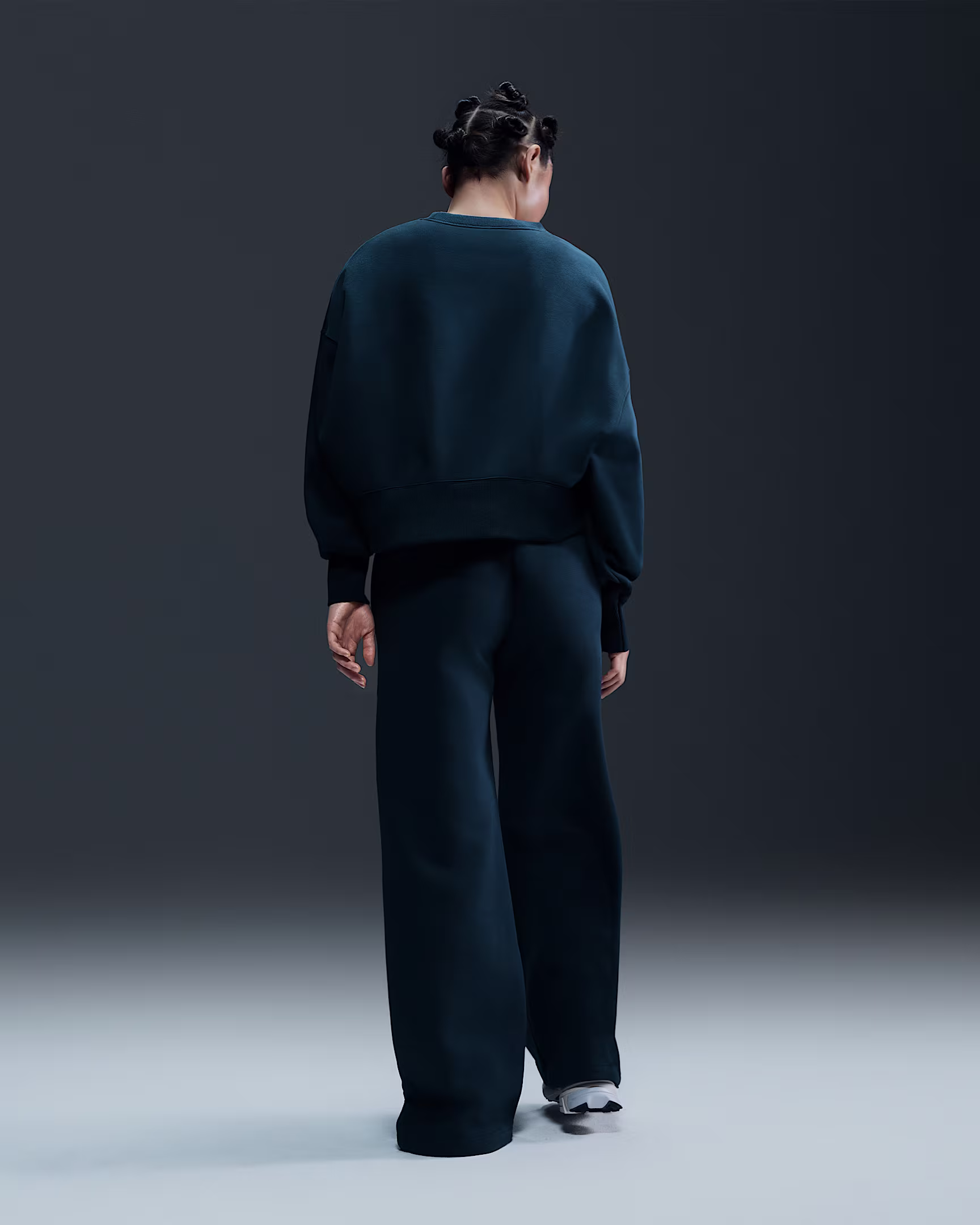 Nike High-Waisted Wide-Leg Fleece Sweatpants – Luxury Loungewear for Women | Armory Navy/Sail | AmazPromo