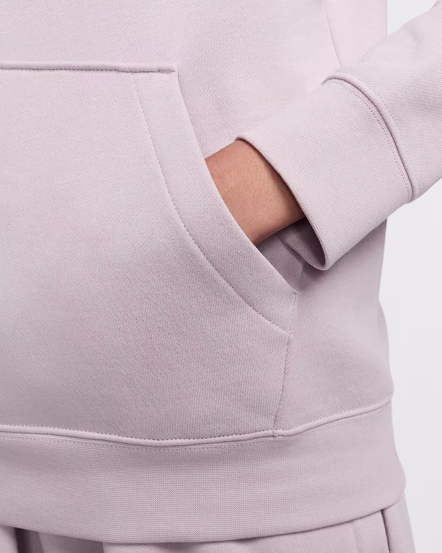 Nike Club Fleece Hoodie – Cozy Pullover Sweatshirt for Cold Weather – Platinum Violet/White | AmazPromo