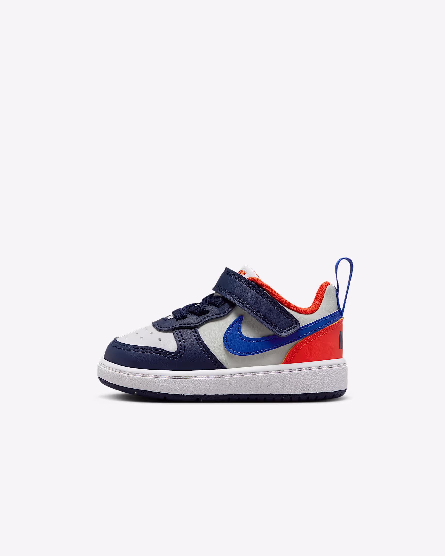 Nike Court Borough Low 2 Kids' Sneakers – Durable Classic Style with Easy Strap – Midnight Navy/Team | AmazPromo