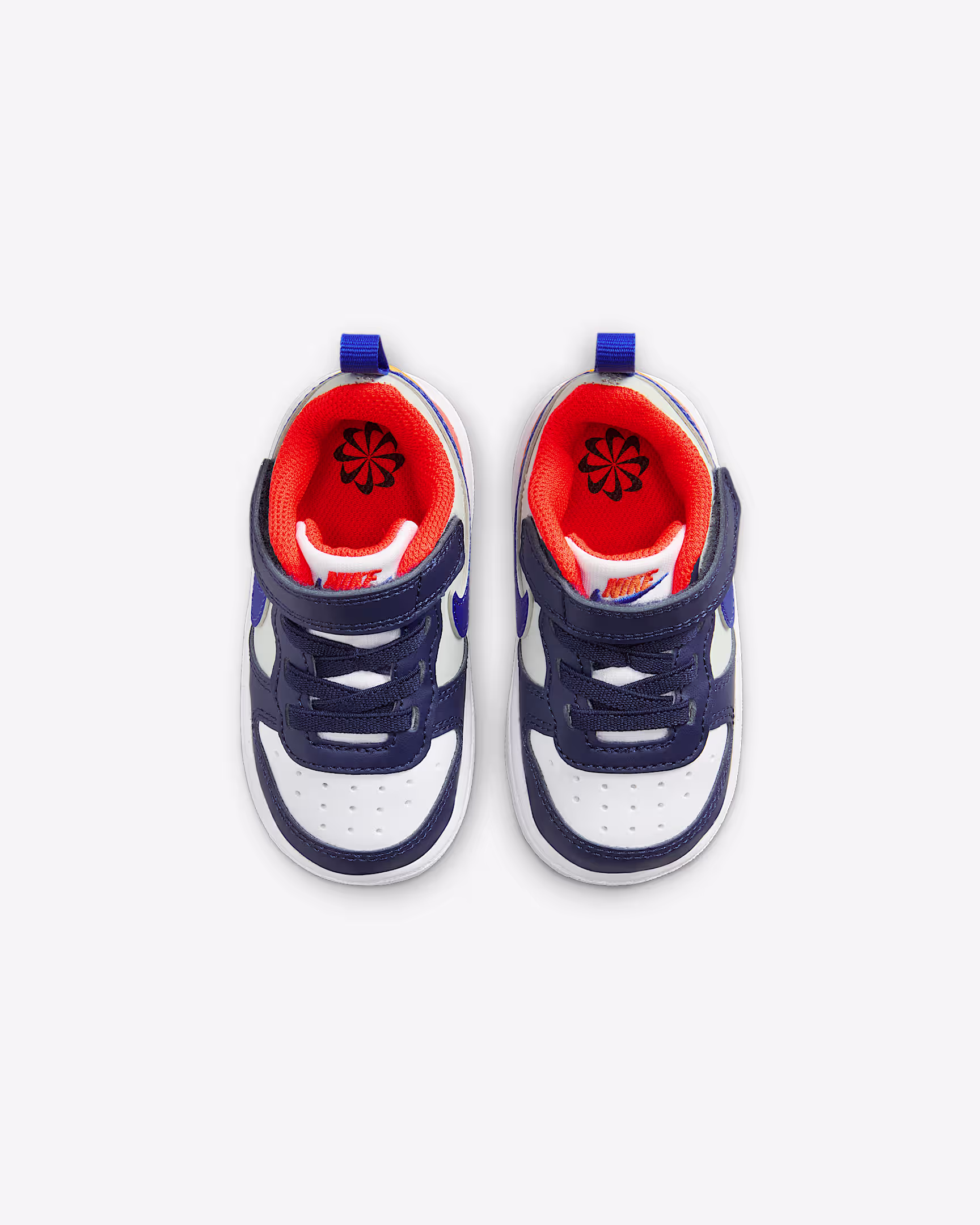 Nike Court Borough Low 2 Kids' Sneakers – Durable Classic Style with Easy Strap – Midnight Navy/Team | AmazPromo