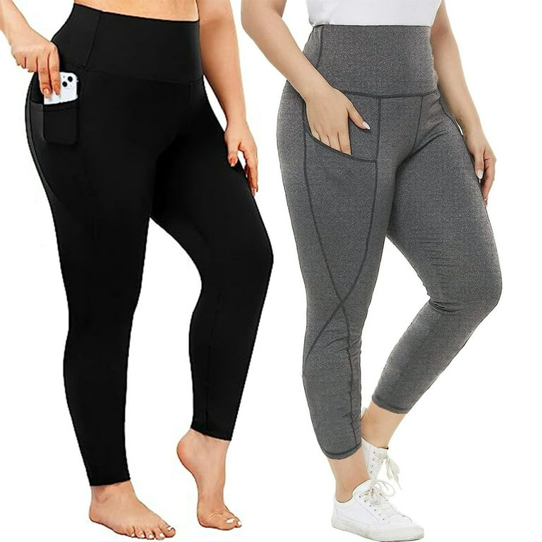 FORJOE 2-Pack High Waist Yoga Leggings with Deep Pockets for Women – Tummy Control, Plus Size Workou | AmazPromo