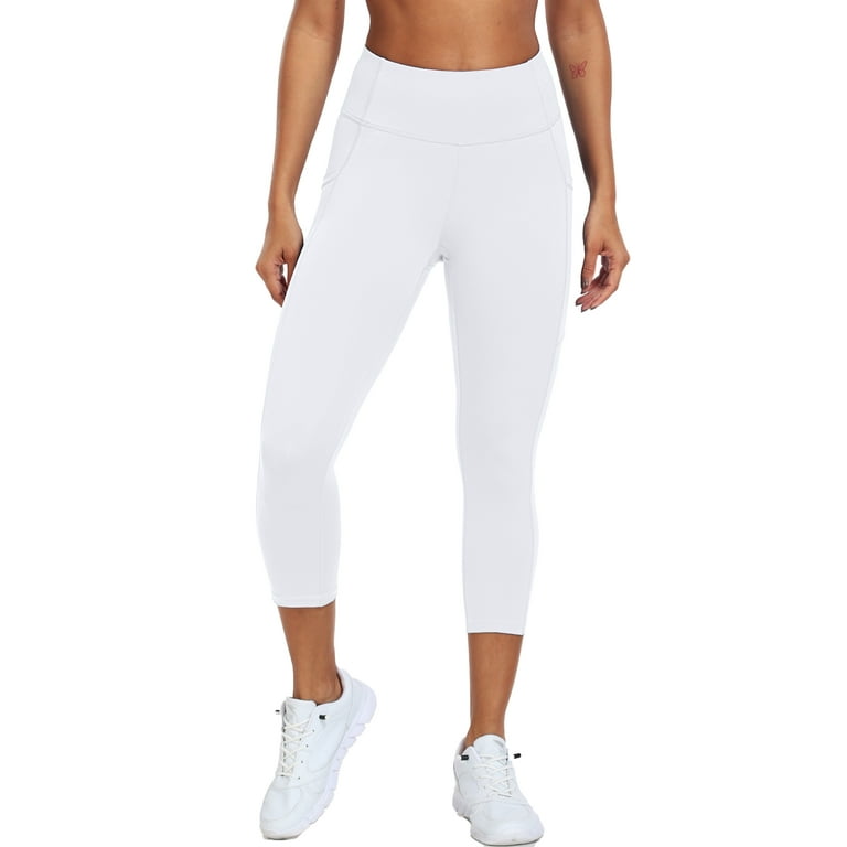 NELEUS High Waist White Capri Yoga Leggings with Pockets for Women – Soft Stretch Workout Pants, Siz | AmazPromo