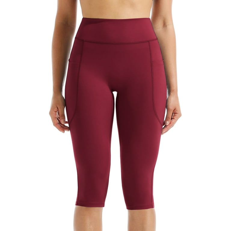 NELEUS Women's High Waisted Capri Leggings with Pockets - Tummy Control, Squat Proof Yoga Pants | AmazPromo
