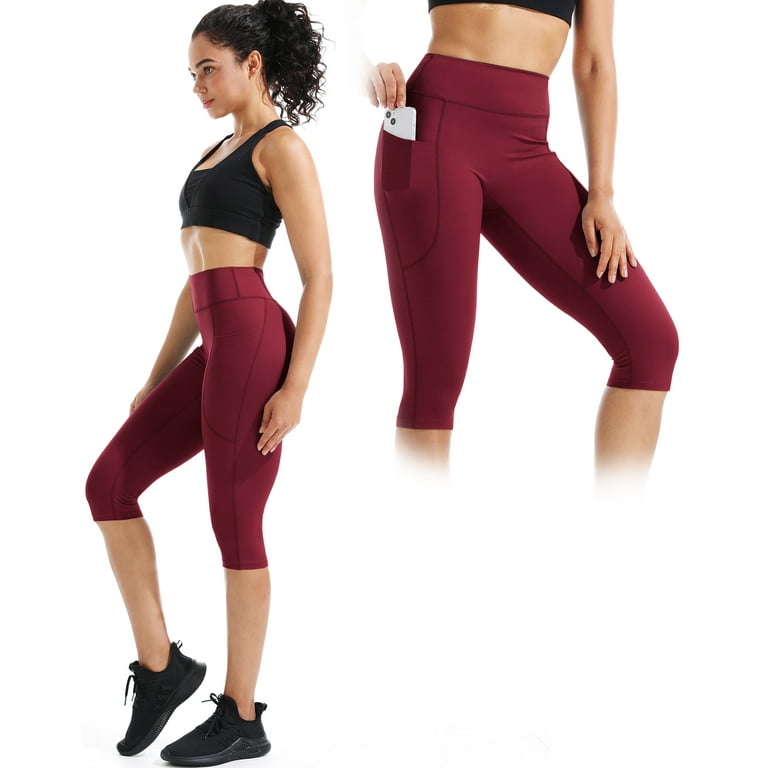 NELEUS Women's High Waisted Capri Leggings with Pockets - Tummy Control, Squat Proof Yoga Pants extra image