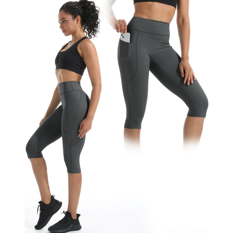 NELEUS High-Waisted Yoga Capri Leggings for Women with Pockets – 3-Pack Tummy Control Workout Pants | AmazPromo