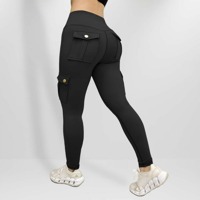 YABCSAZ Women's Butt-Lifting Cargo Yoga Leggings – High Waist Tummy Control Workout Pants with Flap extra image