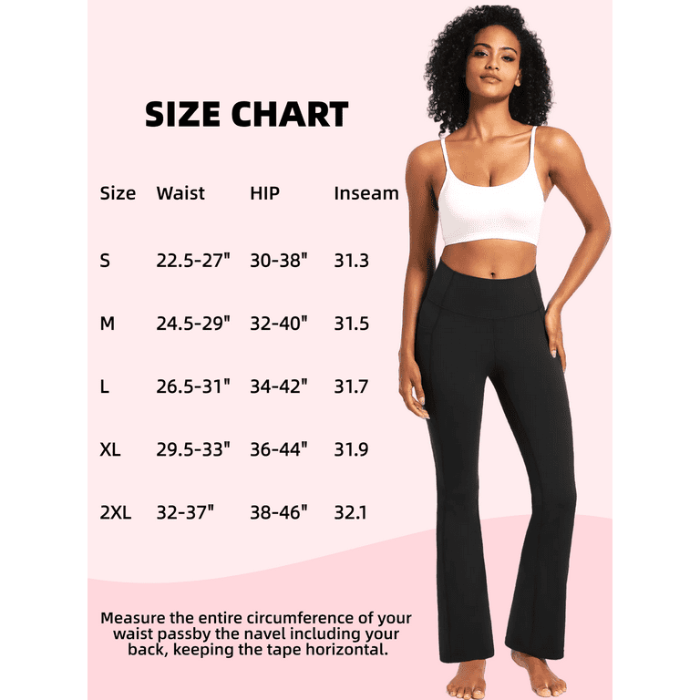 NELEUS Women's Flare Yoga Pants with Pockets – High Waist Bootcut Workout Leggings, Rose Pink | AmazPromo