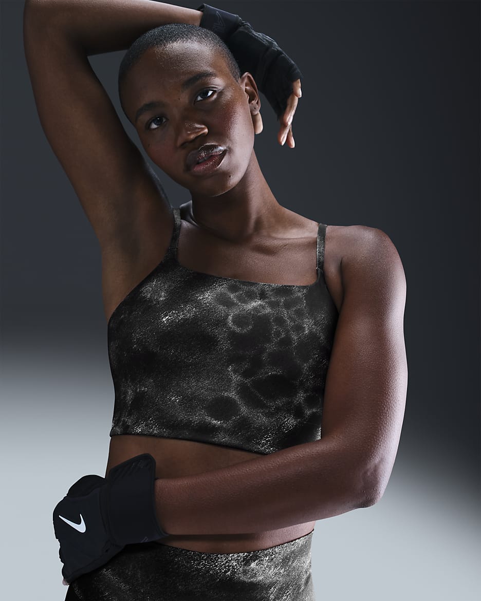 Nike One Convertible Women’s Printed Longline Sports Bra – Light Support, Lightly Lined, Stylish Gym | AmazPromo