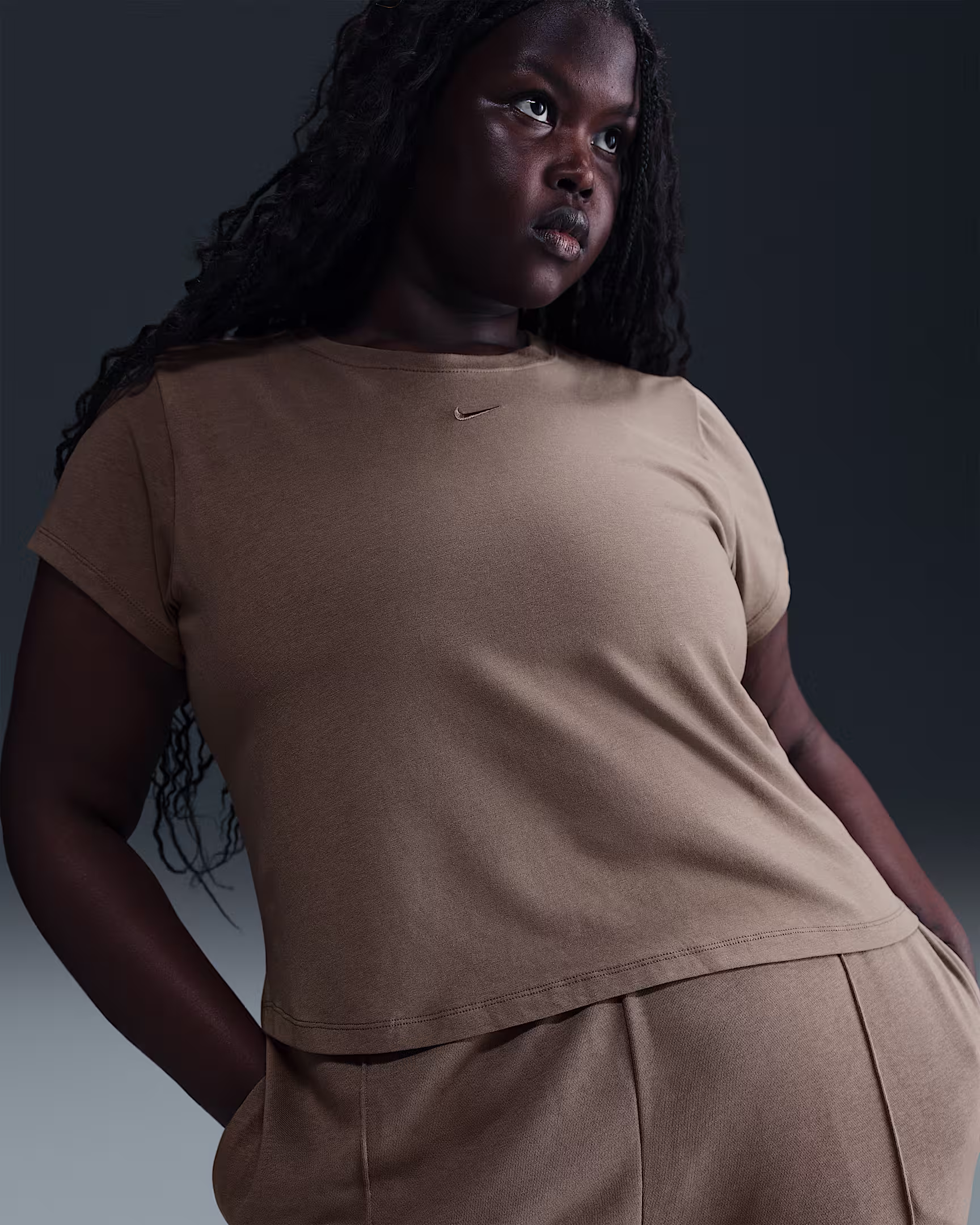 Nike Sportswear Chill Knit Plus Size Women’s Cropped T-Shirt – Ultra-Soft Ribbed Tee for Laid-Back C | AmazPromo