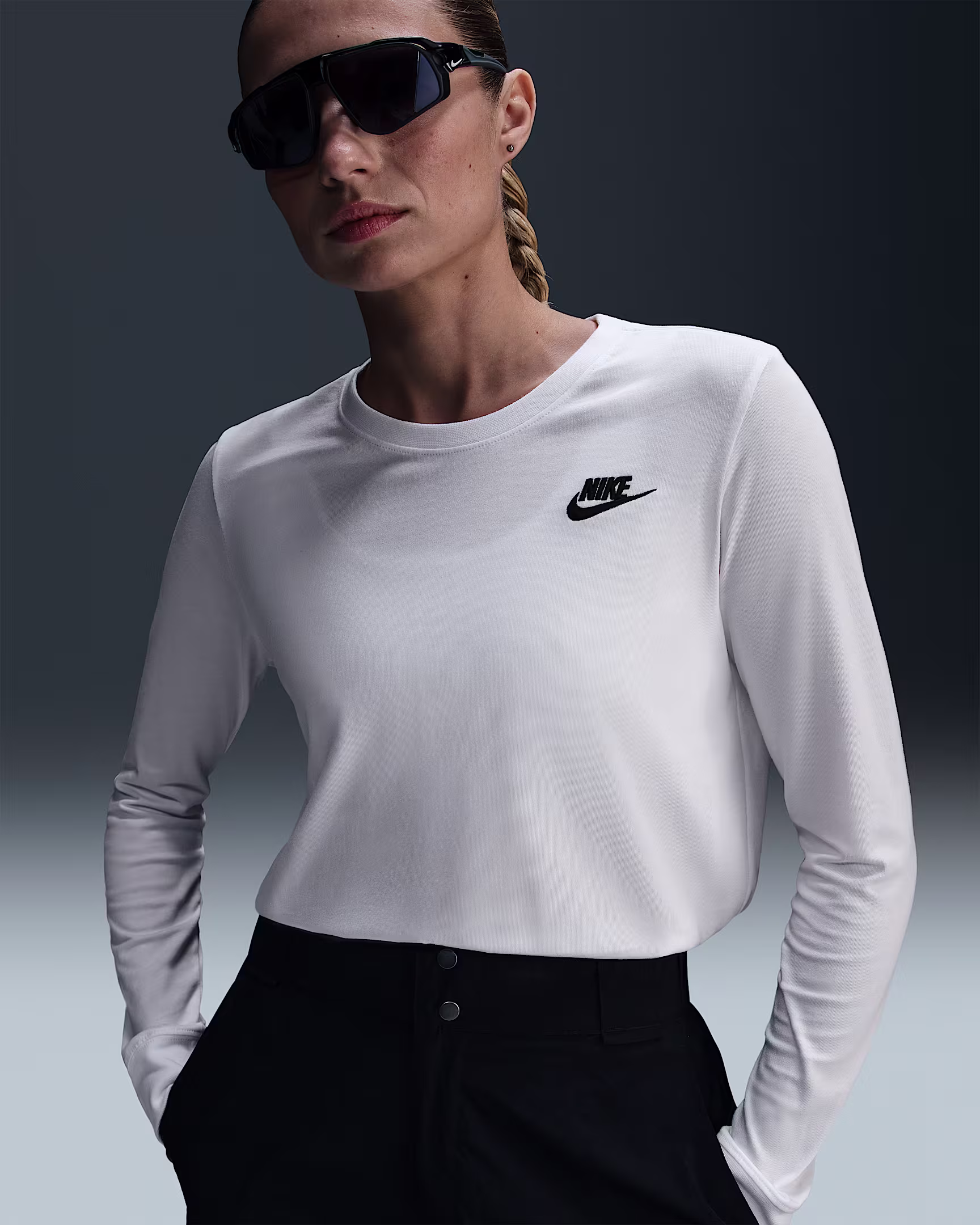 Nike Sportswear Club Women’s Long-Sleeve T-Shirt – Soft Cotton Everyday Layer with Iconic Swoosh Det | AmazPromo