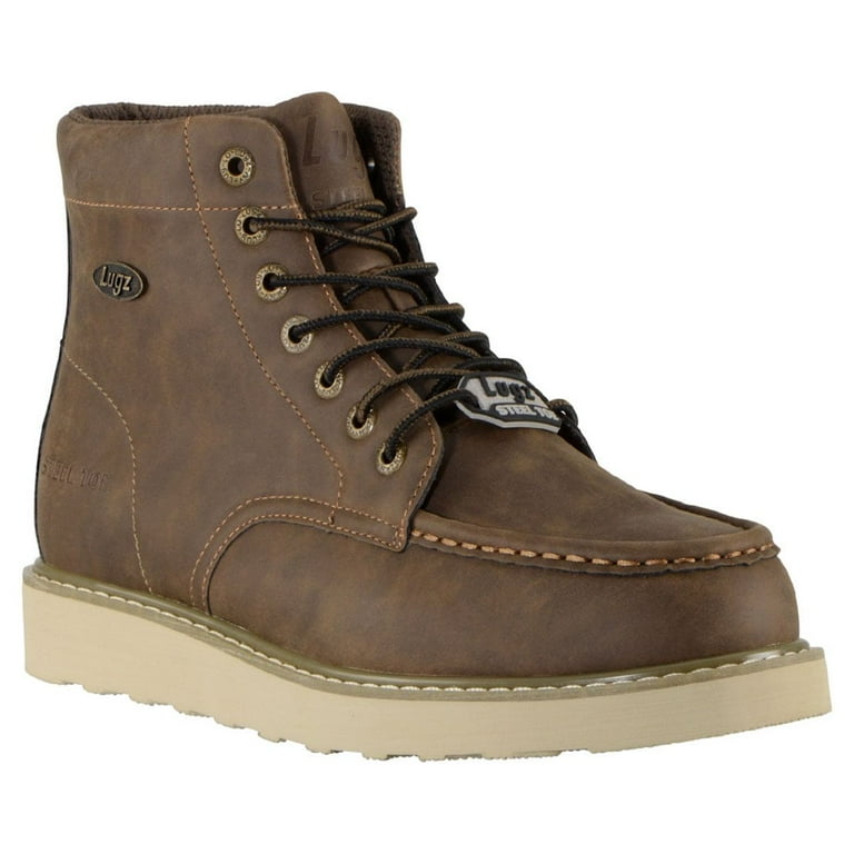 Lugz Men's Monterey Wide Steel Toe Work Boots – Slip-Resistant Moc Toe Chukka for Industrial Safety | AmazPromo