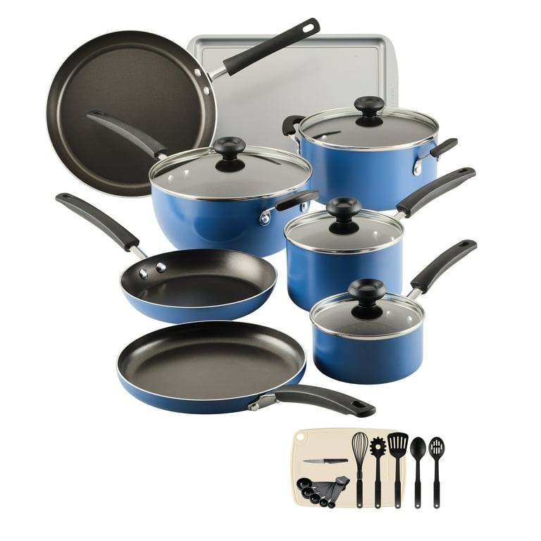 Farberware 24-Piece Nonstick Cookware Set with Utensils – Easy Clean Aluminum Pots and Pans | AmazPromo
