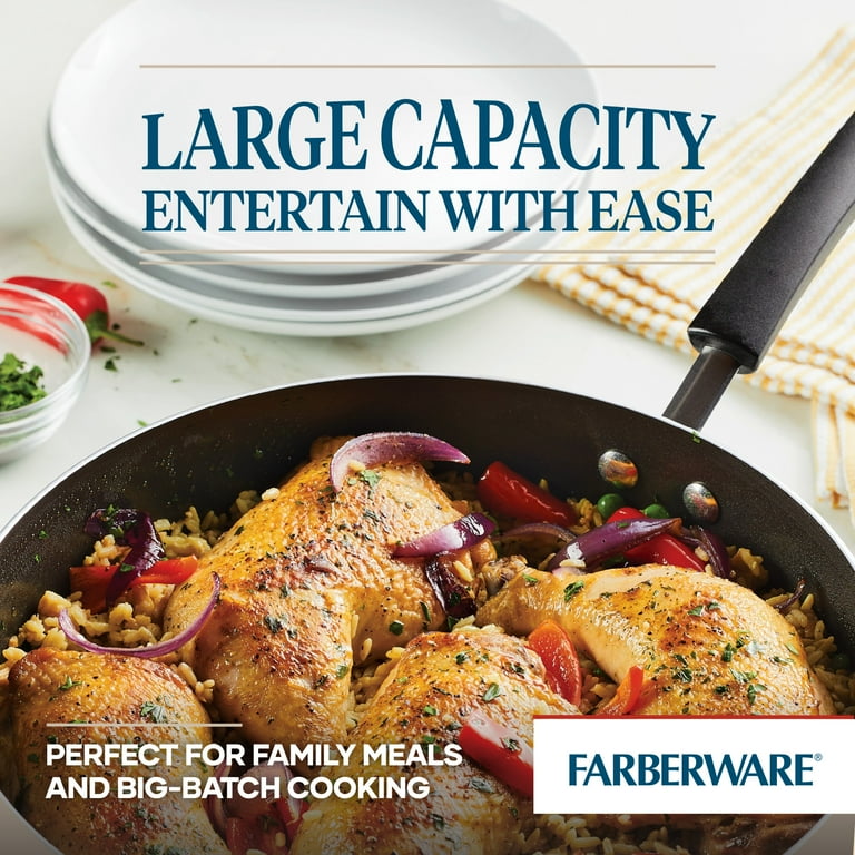 Farberware Easy Clean 22-Piece Nonstick Cookware Set, Almond – Dishwasher Safe Aluminum Pots extra image