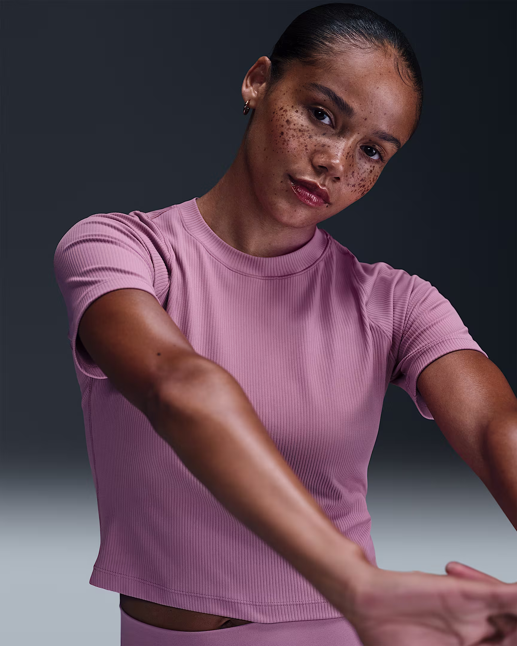 Nike Zenvy Rib Women’s Dri-FIT Short-Sleeve Top – Soft Ribbed Performance Tee for Yoga, Studio, & Al | AmazPromo