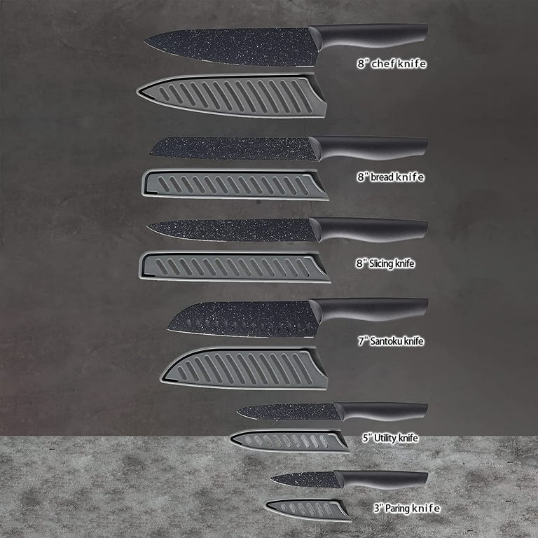 Marco Almond 12-Piece Chef Knife Set with Blade Guards – Ultra Sharp Stainless Steel Black Kitchen extra image