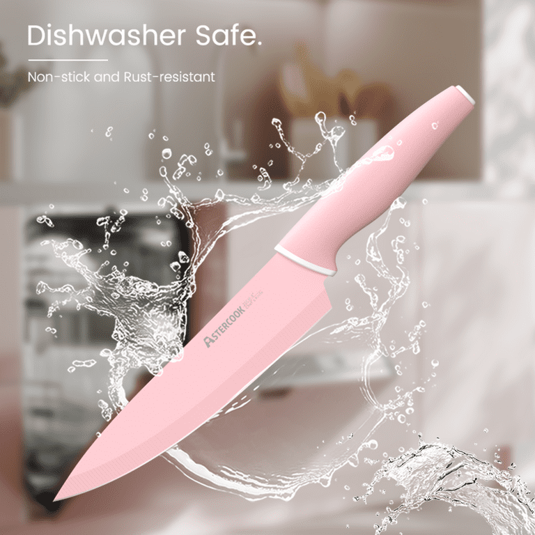 Astercook 21-Piece Pink Knife Set with Acrylic Block & Sharpener – Premium German Stainless Steel extra image