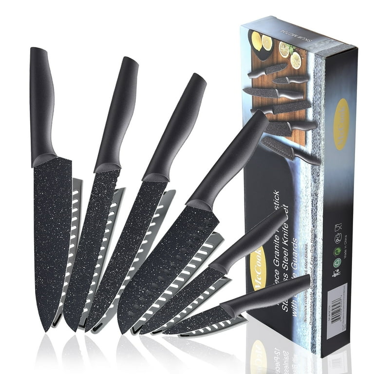 McCook 12-Piece Granite Kitchen Knife Set – Ultra Sharp German Stainless Steel Knives with Blade | AmazPromo