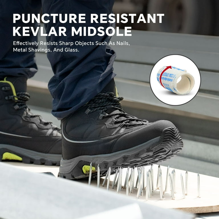 SPIEZ Men's 6-Inch Lightweight Composite Toe Work Boots – Anti-Smash, Puncture-Proof, Slip-Resistant | AmazPromo