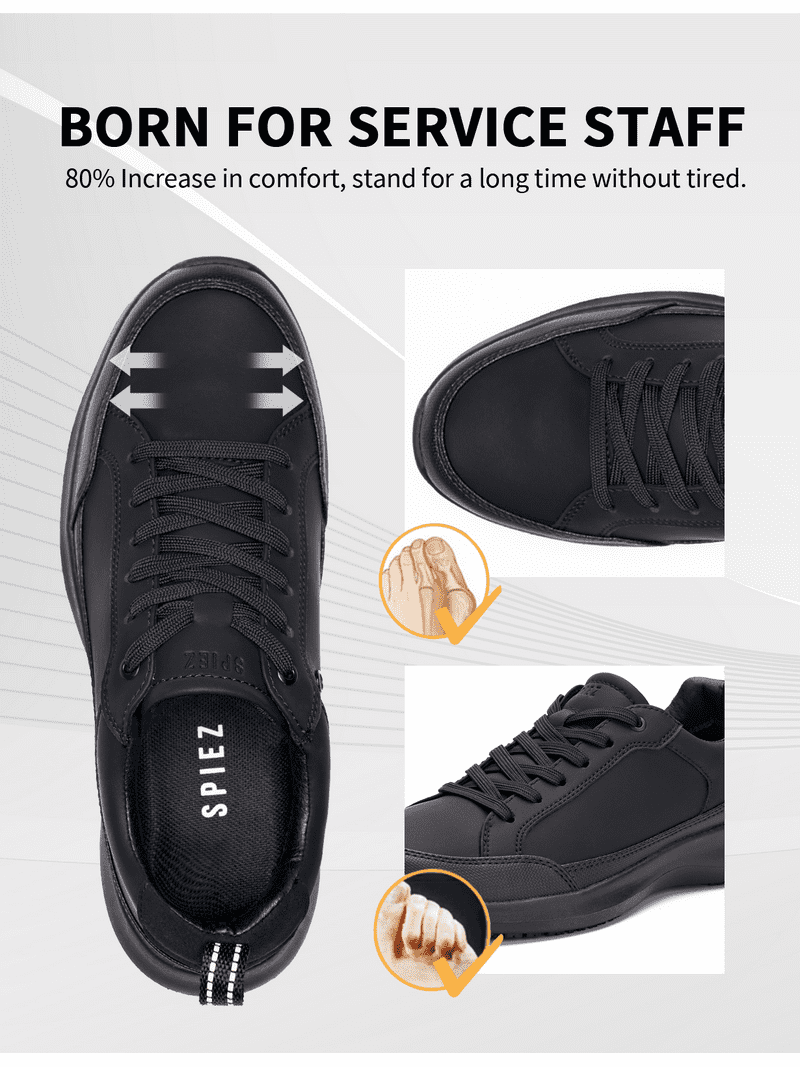 SPIEZ Men’s Slip-Resistant Waterproof Work Shoes – Lightweight Non-Slip Safety Sneakers for Kitchen extra image