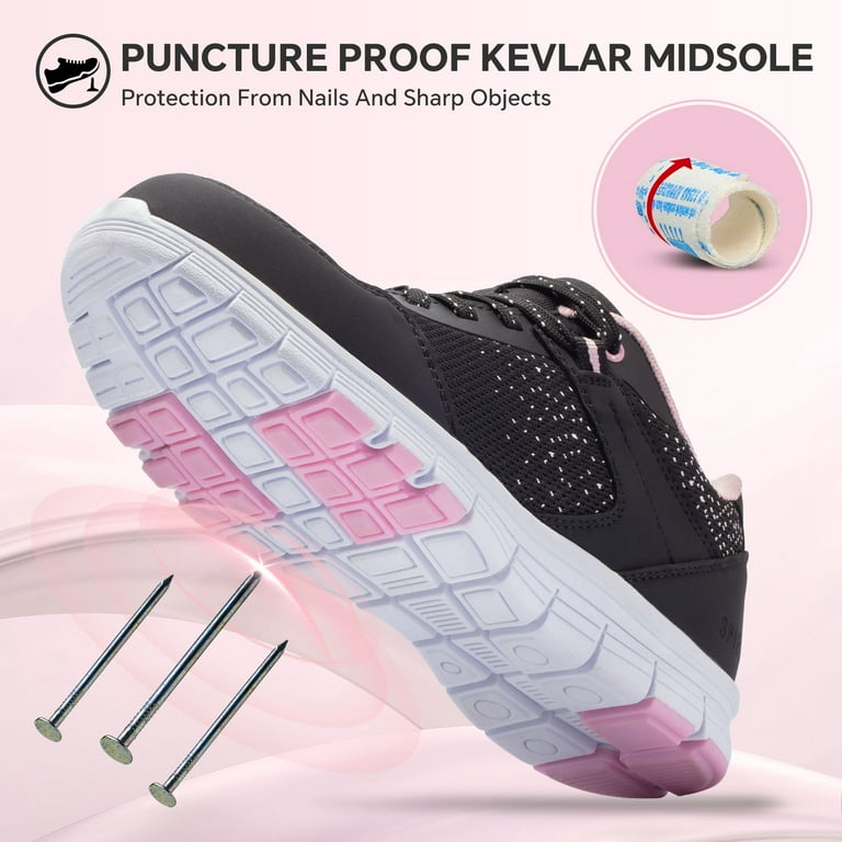 SPIEZ Women's Lightweight Breathable Composite Toe Work Shoes – Puncture-Proof Slip-Resistant Safety | AmazPromo