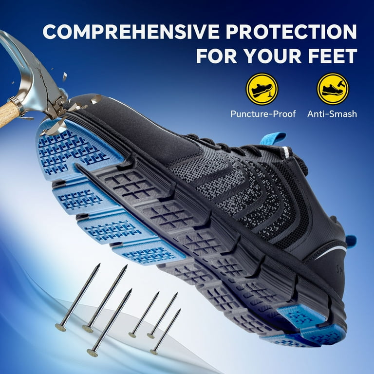 SPIEZ Men's Composite Toe Safety Work Sneakers - Lightweight, Slip-Resistant, ASTM Certified Industr | AmazPromo