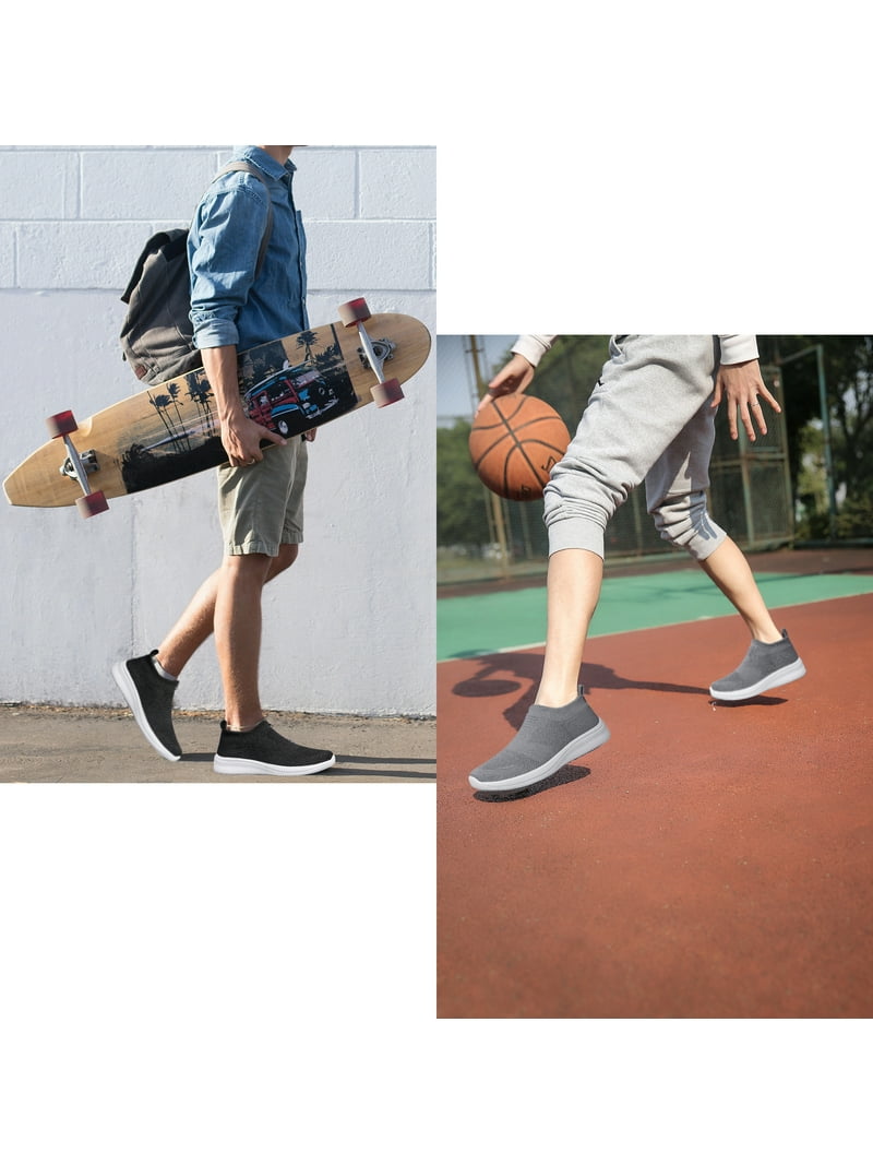 ADQ Men's Slip-On Walking Sneakers – Lightweight, Breathable Mesh, Non-Slip Casual Shoes for All-Day | AmazPromo