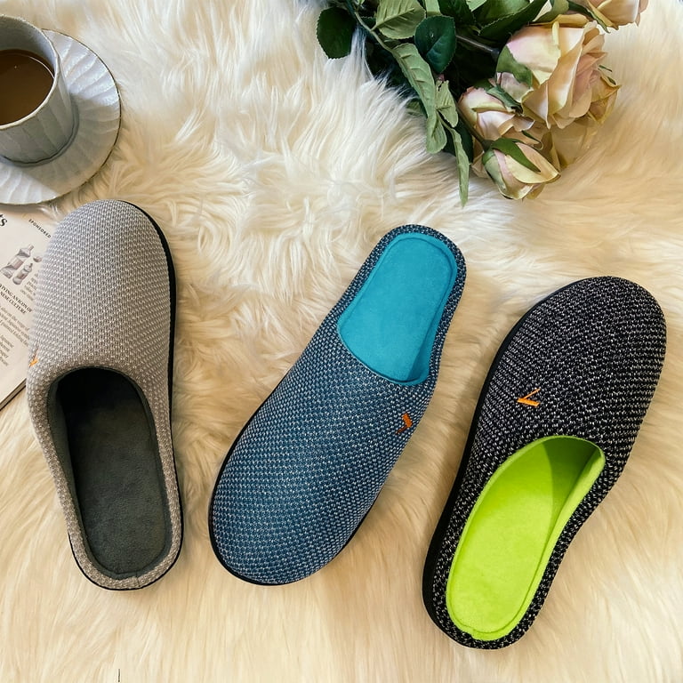 VONMAY Men's Memory Foam House Slippers – Breathable Knit Indoor Outdoor Non-Slip Cozy Shoes for All | AmazPromo
