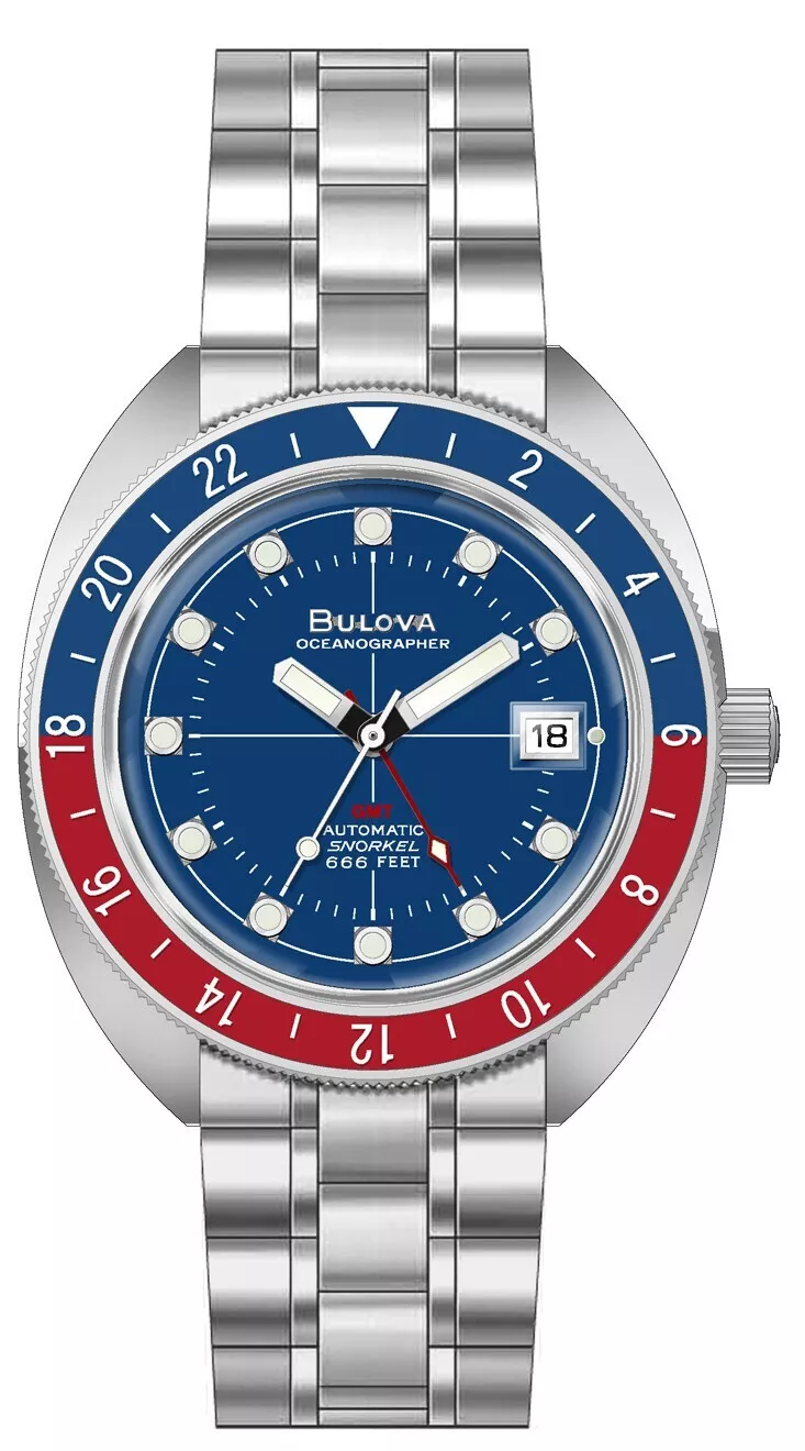 Bulova Oceanographer Men’s Automatic Dive Watch 96B405 – 41mm Silver Stainless Steel Retro Reissue w | AmazPromo
