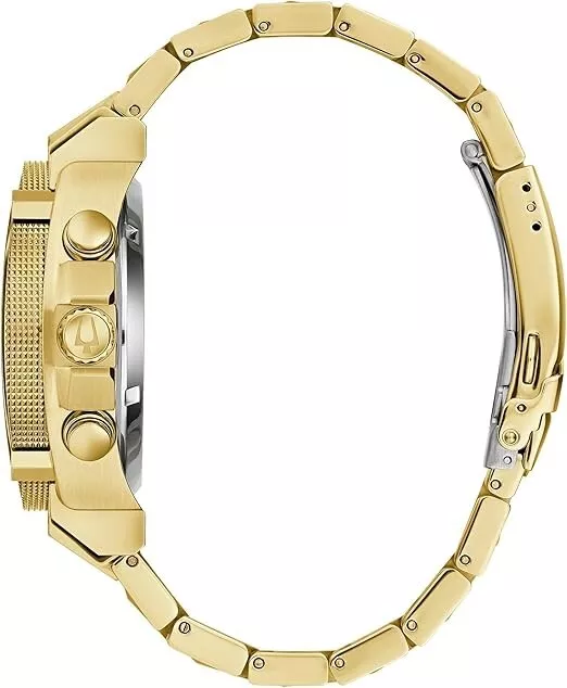 Bulova 97B218 Men’s Chronograph Gold Watch – 47mm Quartz Date Timepiece with Bold Luxury Design | AmazPromo