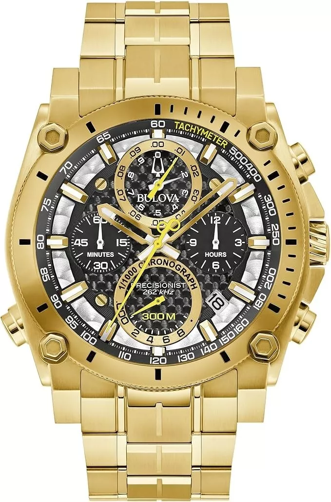 Bulova 97B218 Men’s Chronograph Gold Watch – 47mm Quartz Date Timepiece with Bold Luxury Design extra image