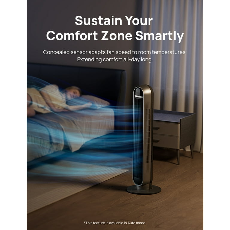 DREO 36" Quiet Tower Fan for Home with Remote | High-Speed 24ft/s Airflow, 90° Oscillating Standing | AmazPromo