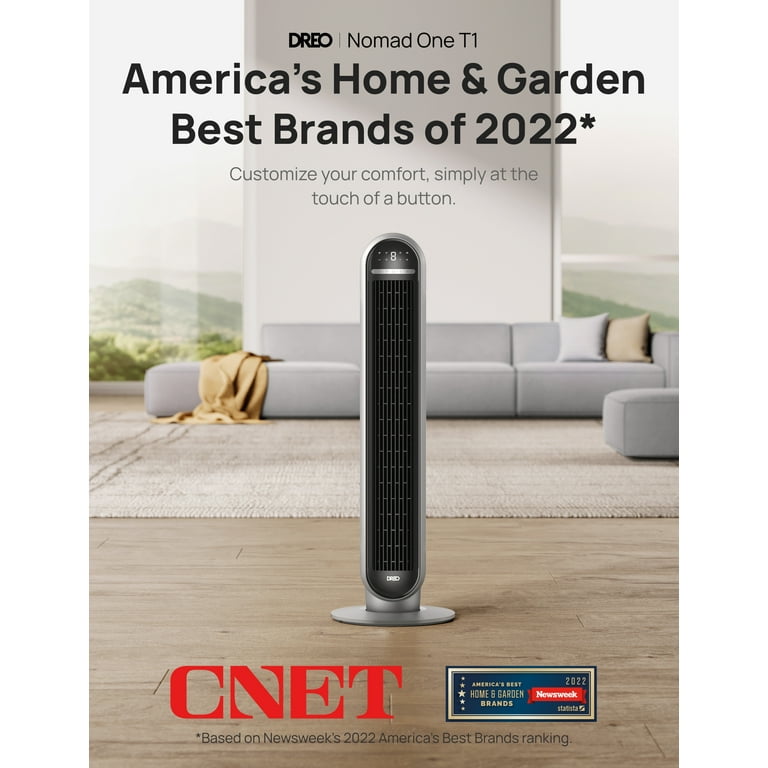DREO 36" Quiet Tower Fan for Home with Remote | High-Speed 24ft/s Airflow, 90° Oscillating Standing | AmazPromo