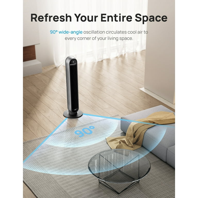 DREO 36" Quiet Tower Fan for Home with Remote | High-Speed 24ft/s Airflow, 90° Oscillating Standing extra image