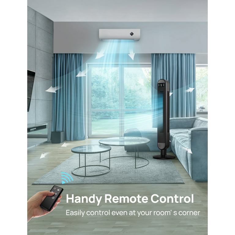 Dreo 42" Bladeless Tower Fan with Remote – Ultra Quiet 34dB Oscillating Fan for Bedroom & Home, 26 | AmazPromo