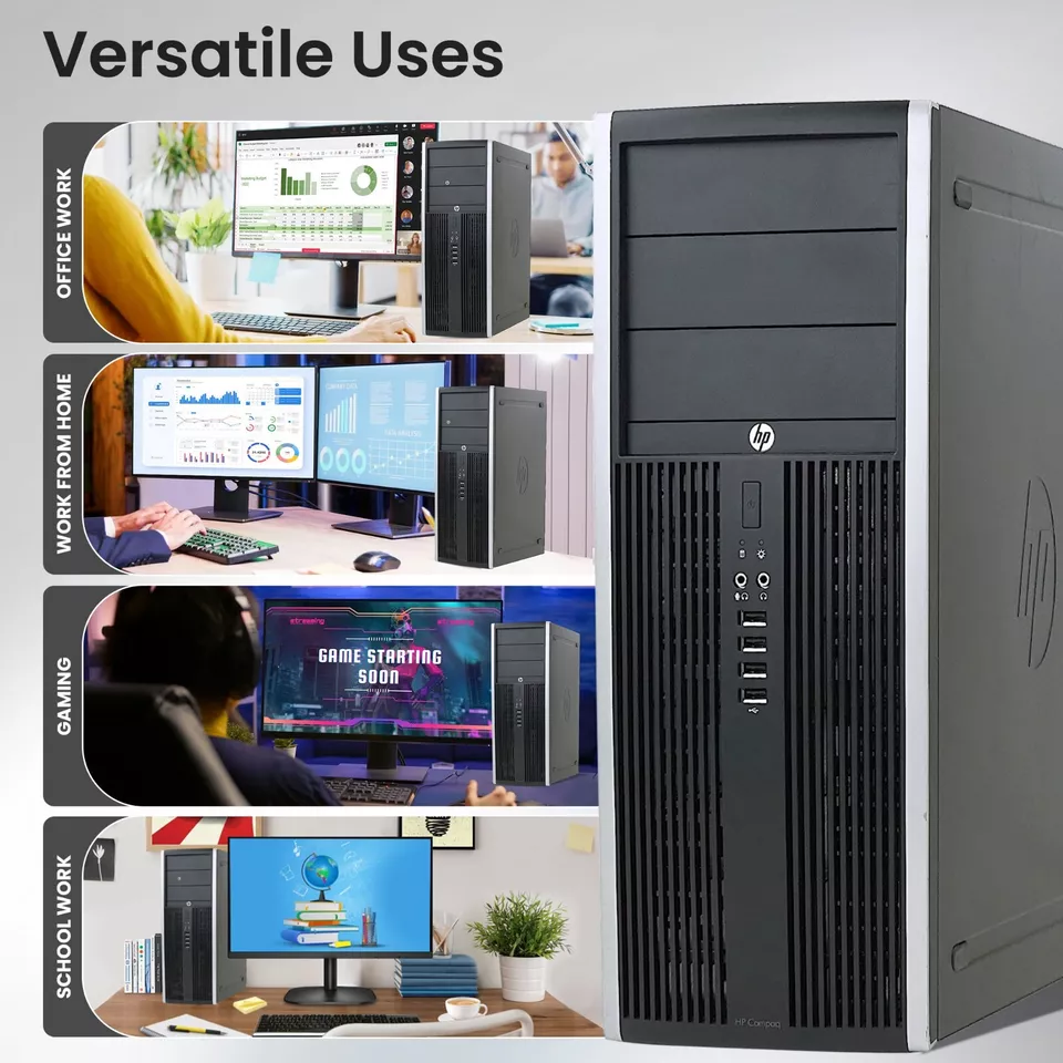 HP Gaming Tower Desktop PC – Intel Core i5 2nd Gen, 16GB RAM, 256GB SSD + 500GB HDD, NVIDIA GT 1030, | AmazPromo