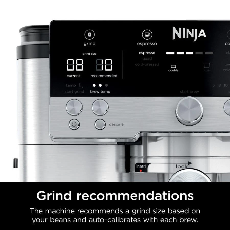 Ninja R-ES601 Luxe Café Premier Espresso Machine - Silver | Certified Refurbished Barista Coffee Mak | AmazPromo
