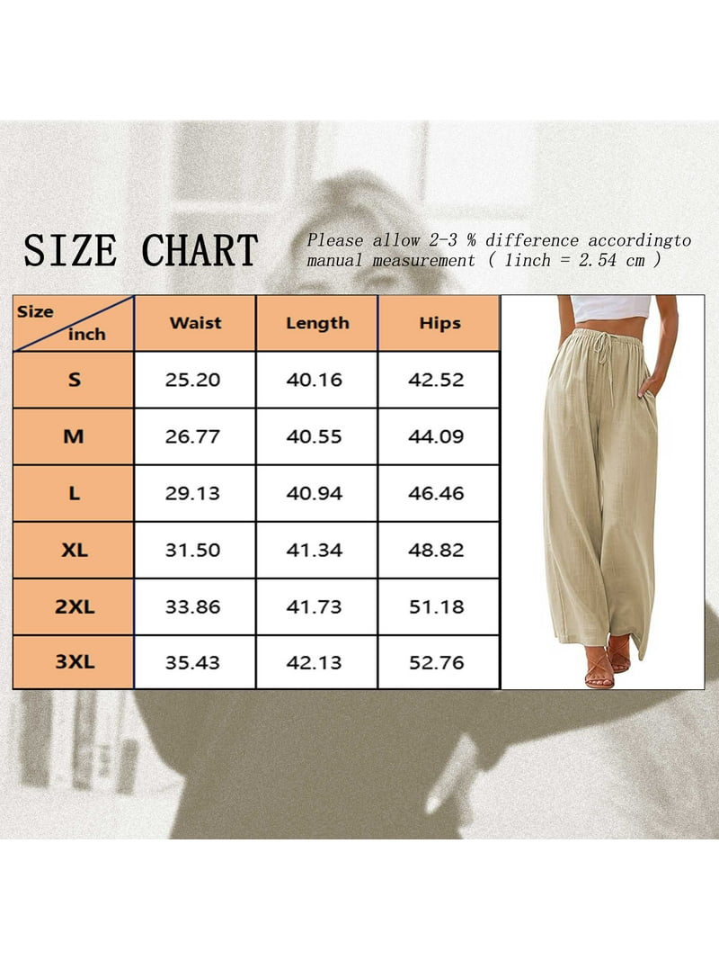 TEMOFON Women’s Linen Wide Leg Palazzo Pants – Lightweight Flowy Khaki Summer Trousers with Drawstri | AmazPromo