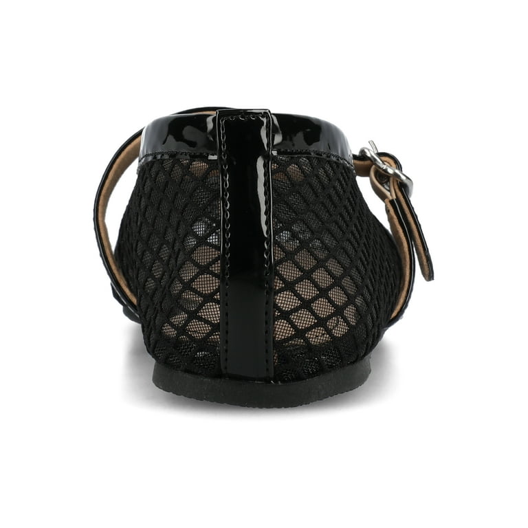 Journee Collection Women's Mesh Mary Jane Flats – Square Toe Ballet Style, Slip-On Comfort Shoes | AmazPromo