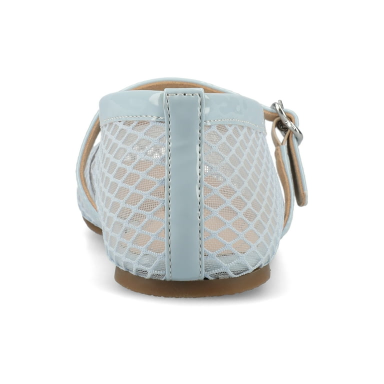 Journee Women's Square Toe Mesh Ballet Flats – Stylish Mary Jane Slip-On Shoes with Cushioned Insole | AmazPromo